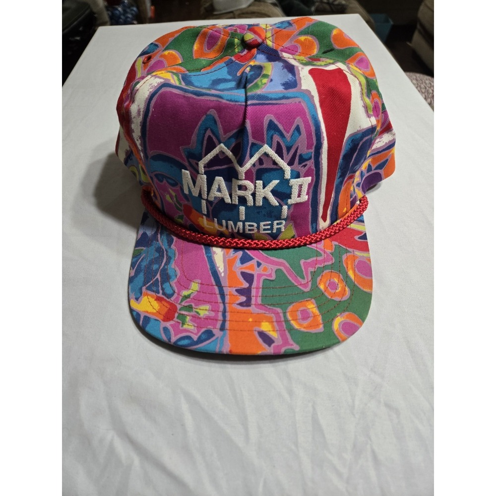 Vintage 80s Fresh Prince Geometric Snapback Hat Cap Mark II Lumber Hip Hop Cord